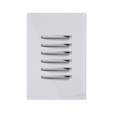 Conjunto Interruptor Sextuplo (3 Simples + 3 Paralelos) 4x2 - Novara Glass Branco Cromado